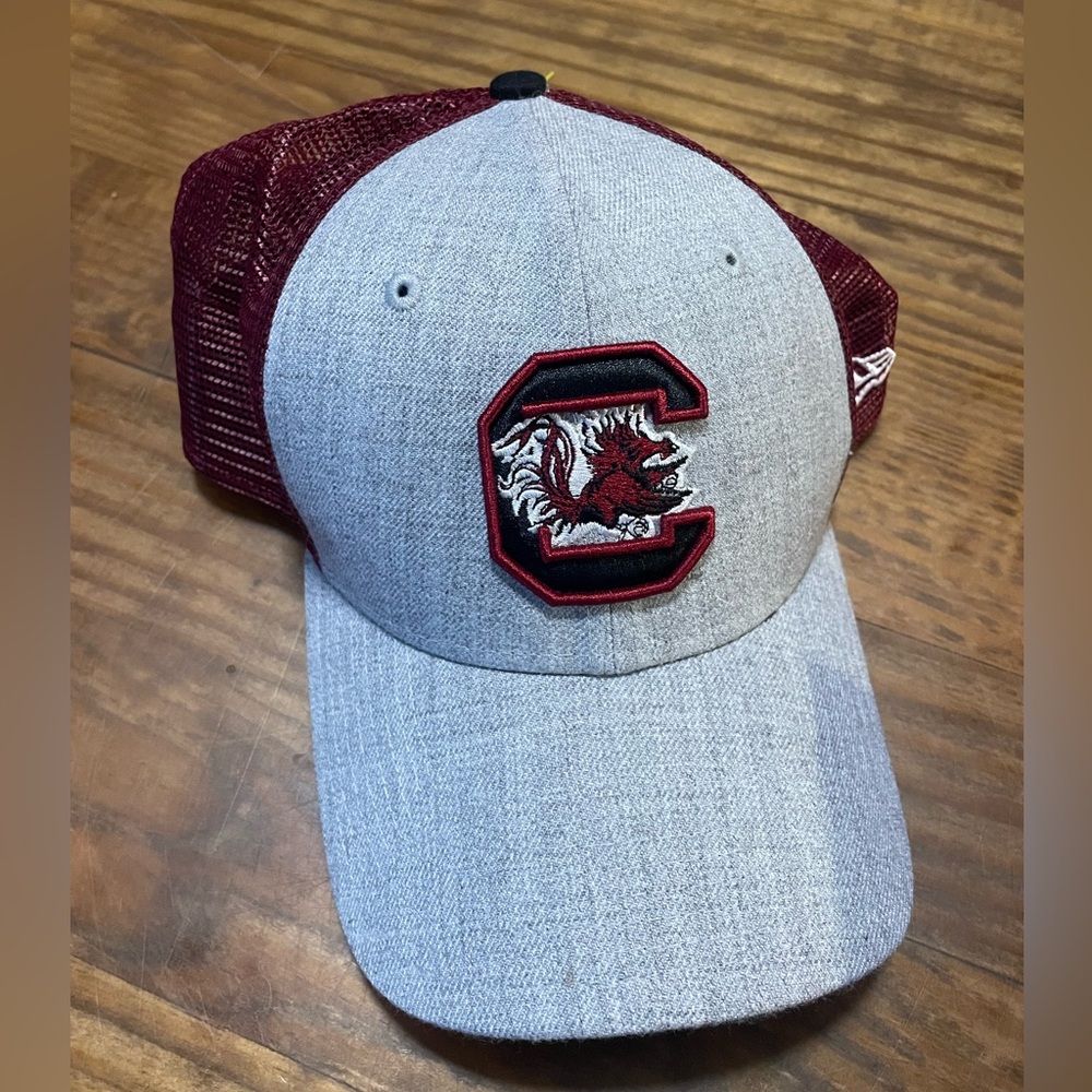New Era Carolina Gamecocks Gray and Maroon Cap with Logo Mens OSFM
